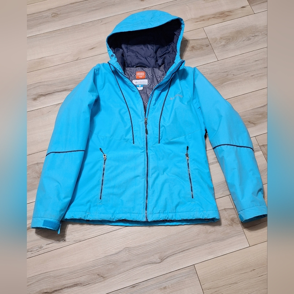 Columbia Thermal Coil Women's Sky Blue Snow Jacket Size Medium